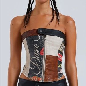 DAYTONA VEGAN LEATHER CORSET TOP
